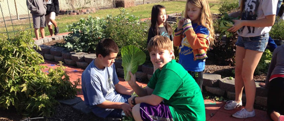 The student garden provides the magical opportunity to educate participants about the environment.