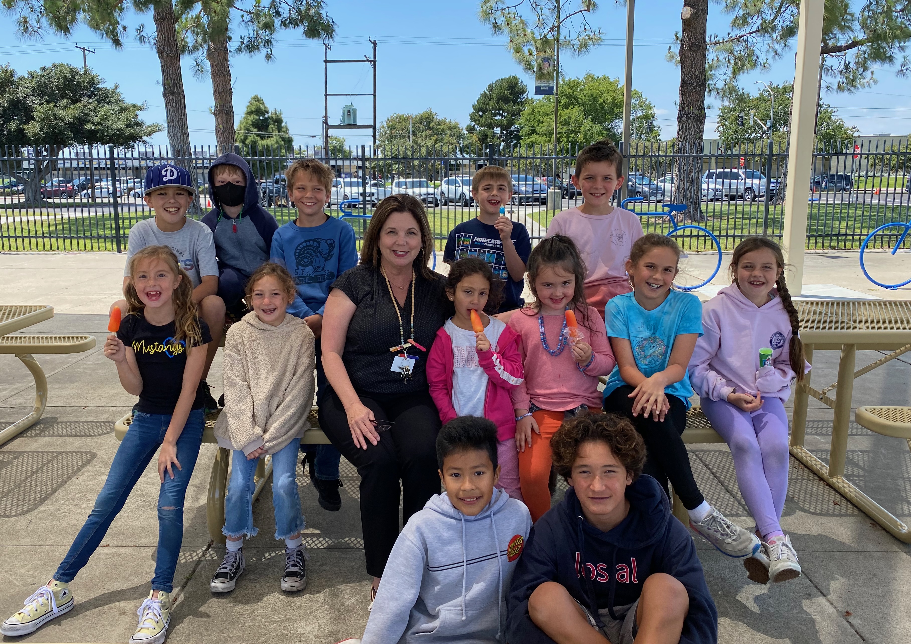 Mrs. Rushall with Golden Ticket Winners!