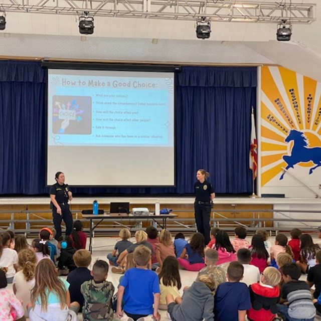 Garden Grove Police Officers visit Enders