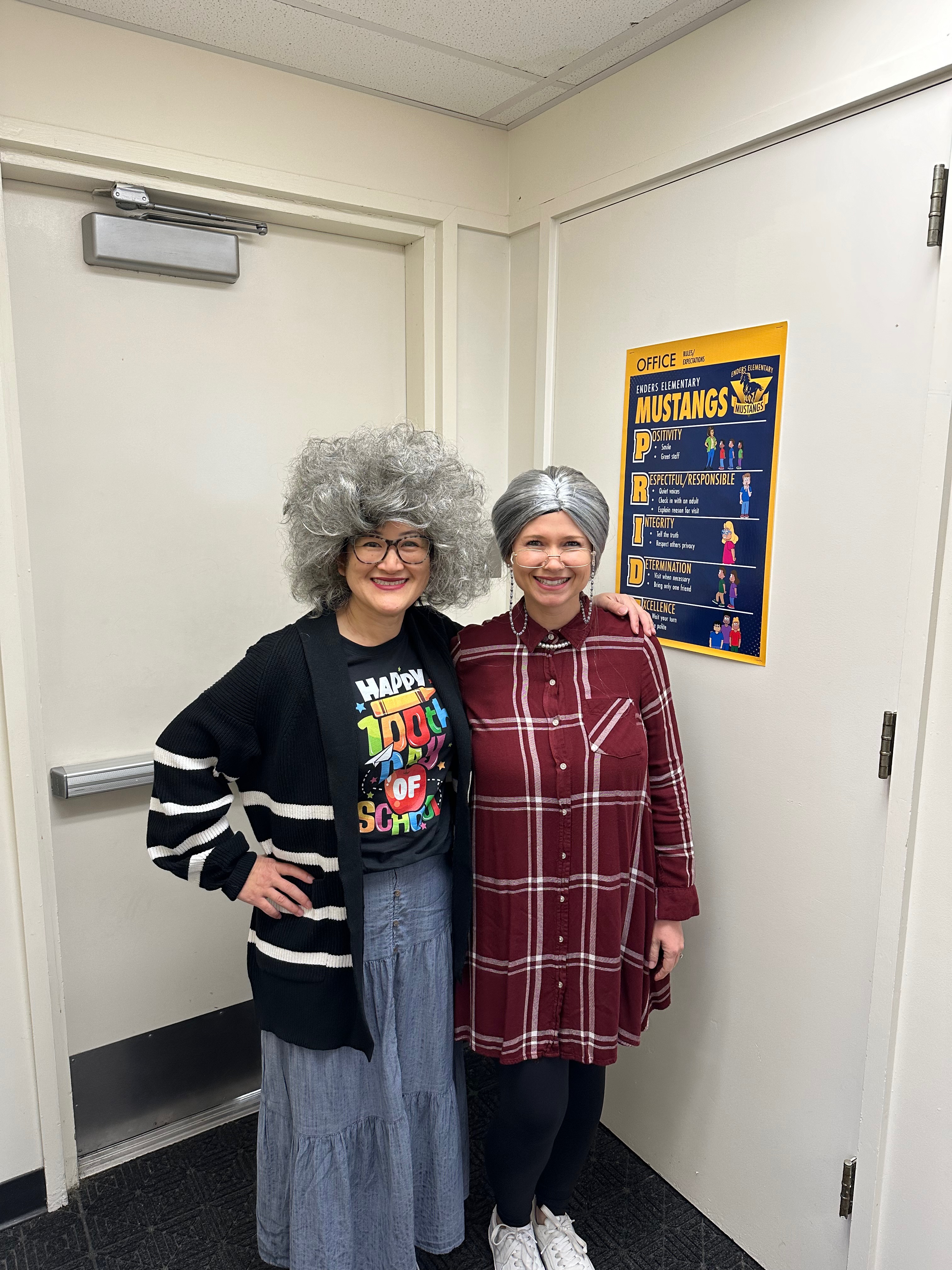 Mrs. Anderson & Mrs. Fischbeck celebrating 100 days of school! 2023-2024